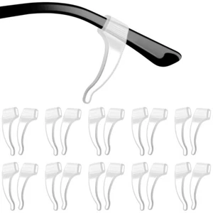 20 Pairs Transparent Silicone Ear Hooks Eyeglass Temple Grips Non for Glasses - Picture 1 of 11