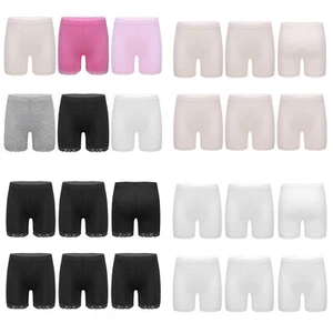 Kids Girls Stretch Dance Bike Shorts with Lace Breathable Safety Short 6 Packs - Picture 1 of 21