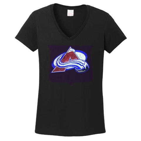 Women's Colorado Avalanche shirt  ladies v neck T shirt bling hockey sparkles Cover