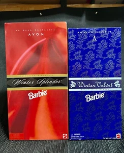 Lot 2x Avon Winter Barbie Splendor and Velvet NIB - Picture 1 of 10