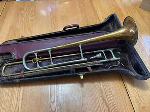 Original Antique Vintage Reynolds Contempora TO-11 Brass Trombone 1969 With Case - Picture 1 of 12