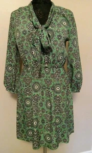 Juicy Couture Damen grün Blumen elastische Taille Bindeband Ausschnitt Kleid Größe M - Bild 1 von 8