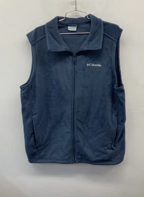 Columbia 男式蓝色 Steens 山地羊毛全拉链背心 XLT 码 — 第 1/4 张图片
