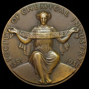 1881 - 1931 Society of Chemical Industry Medal Margaret Grigor Bronze 56mm - Picture 1 of 2