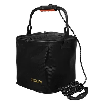  Zusammenklappbarer Eimer, Ködereimer mit Seil, faltbar, tragbar, kleiner - Bild 1 von 4