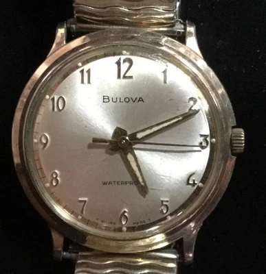 Reloj para hombre M8 Bulova 1968 tono dorado 10 k bisel RGP 34 mm funciona muy bien Foto 1 de 4