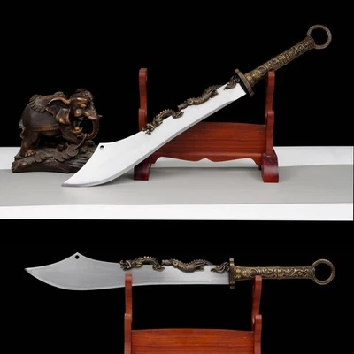 Espada china de Kung Fu forjada a mano espada ancha 1095 hoja de acero al carbono dragón Dao Foto 1 de 4