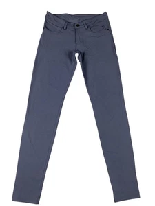 Lululemon 5 Pocket Pants Womens Navy Slim Stretch Travel Zip Tech Tapered Leg - Picture 1 of 8