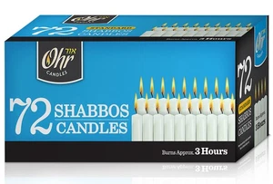 Shabbat Candles - Traditional Shabbos Candles - 3 Hr. - 72 Ct. - Picture 1 of 4