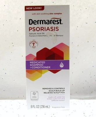 Dermarest Psoriasis Shampoo Conditioner Salicylic Acid 3% 8 fl oz Fragrance Free - Image 1 of 4