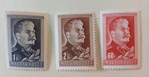 Hungary Stamps J.Stalin 70th Birthday 1949 3 Values MLH SG1079,1080,1081 - Picture 1 of 2