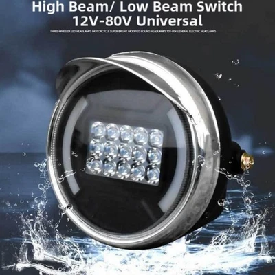 Dual Beam Function High Power Headlamp 15 Bead LED Standard Wiring Connections - Image 1 of 4