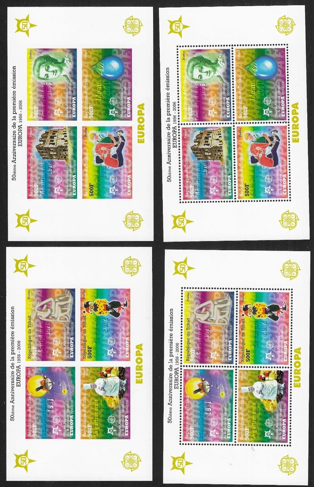 HOJAS DE RECUERDO CHAD 2006 MNH EDICIÓN EUROPA Foto 1 de 1