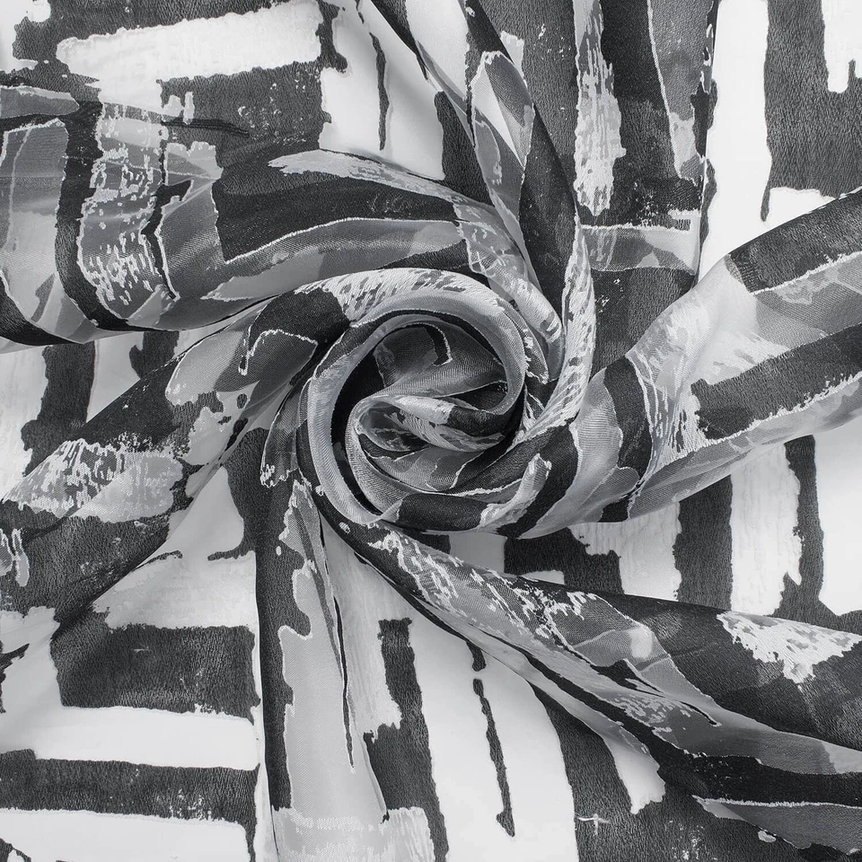 Geométrico Abstracto Extra Ancho Burnout Poliéster Rayón Jacquard Sobre Tela Voile Foto 1 de 1