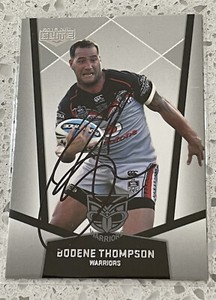 Signed Bodene Thompson Warriors 2015 Elite Rugby League Nrl Trading Card