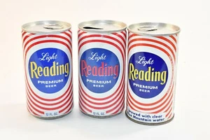 (3) 12 OZ. DIFFERENT  LIGHT READING PREMIUM B/O PULL TAB BEER CANS - Picture 1 of 5