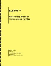 BioTek Instruments ELx405 Microplate Washer OWNER'S MANUAL