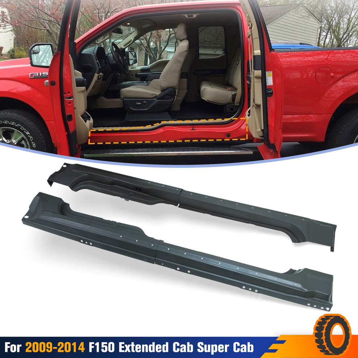 Ford F150 Rust Repair Panels KUAFU Rocker Panels For 2009-2014 Ford ...