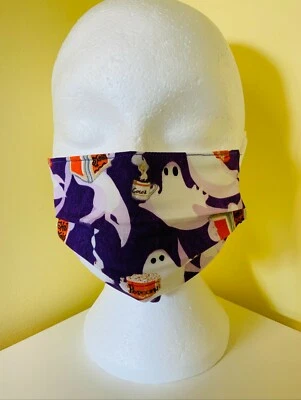 Halloween Ghosts at Bedtime Face Mask Adjustable ear cords + nose wire - Image 1 of 4