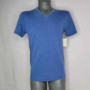 NWT Lucky Brand Venice Burnout Mens V Neck Blend Lightweight Shirt Sz Small Blue - Picture 1 of 7