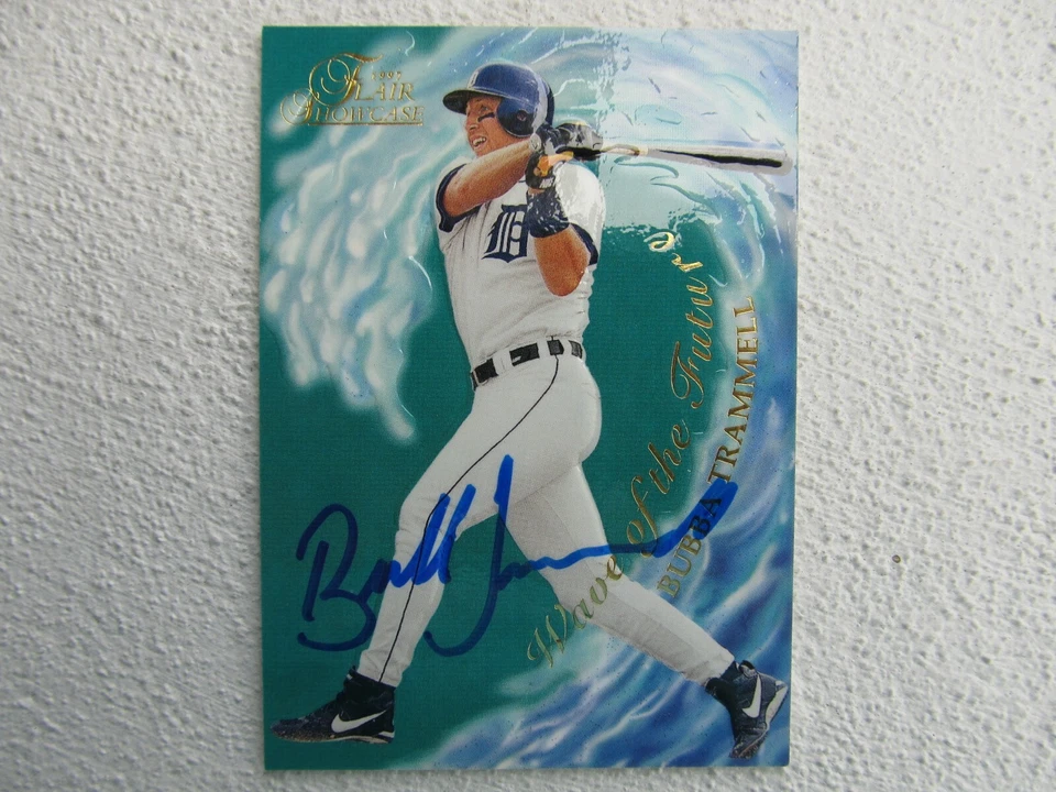 Tigers Bubba Trammell Signed Autographed 1997 Flair Wave Of The Future 9 Of 25 - Image 1 of 1