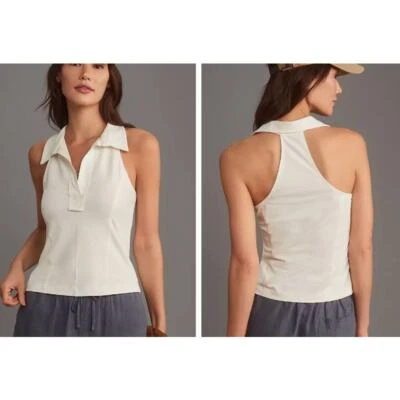 Anthrpologie Pilcro Reworked Sleeveless Halter Tank Top White XXS NWT 128 - Image 1 of 2