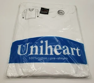 Big Men's Long Sleeve Shirt 100% Cotton Heavy Weight Pre Shrunk Size 5XL White - Picture 1 of 3