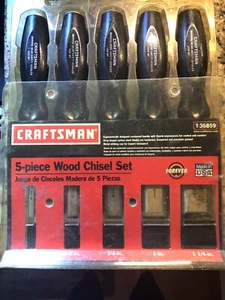 Craftsman 5pc Wood Chisel Set USA 35869 USA 1/4”, 1/2”, 3/4”, 1”, 1-1/4” NOS - Picture 1 of 9