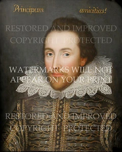 William Shakespeare 1610 Cobbe retrato 11x14 pulgadas reproducción arte impreso literatura - Imagen 1 de 1