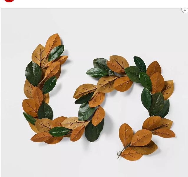Threshold designed with Studio McGee Magnolia Christmas Leaf Garland 6ft L
