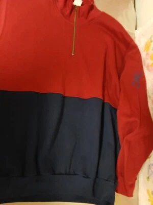Browning Men's 1/4 Zip Fleece Sweatshirt Red & Blue Size Large NWT - Image 1 of 4