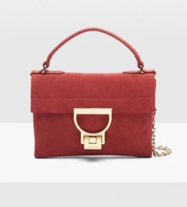 ICONIC!!! £175 COCCINELLE Mignon Suede Mini Bag Polish Red Crossbody Handbag - Picture 1 of 19