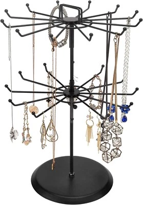 Black Metal Rotating Jewelry Tree Organizer, Necklace & Bracelet Display Stand - Image 1 of 4
