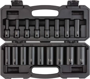 1/2 Zoll Antrieb tief 6-Punkt Steckschlüsselsatz, 17 Stück (5/16-1-1/4 Zoll) | SID92 - Bild 1 von 5