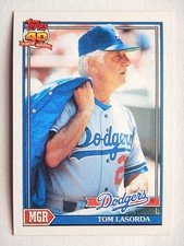 Tom Lasorda #789 Topps 1991 Baseball Card (Los Angeles Dodgers) VG