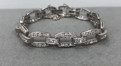 Brazalete vintage de diamantes de paladio para dama Apx 3cttw 6" Foto 1 de 4