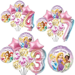 Princess Birthday Balloons Party Helium Decorations Disney Theme Age Number Girl - Picture 1 of 11