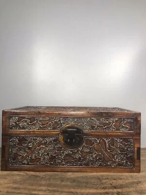 16'' China old Wood Box natural Rosewood Jewelry Box Storage Box - Image 1 of 4