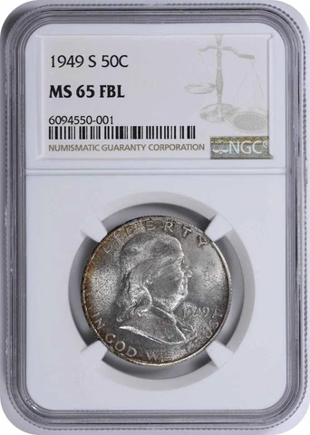 1949-S Franklin Silver Half Dollar MS65FBL NGC Cover