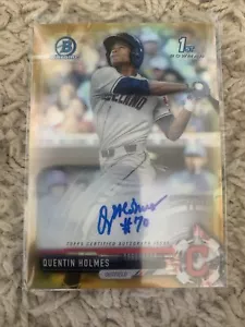 2017 Bowman Chrome Draft Gold Refractor Quentin Holmes Auto Rookie! #/50 🔥🙏 - Picture 1 of 1