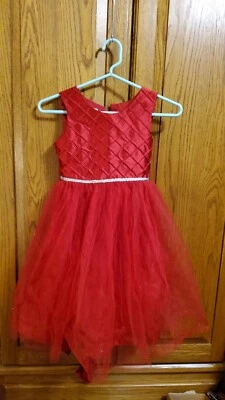 Marmellata Red Size 7 Girls Party Dress  Layered Skirt - Image 1 of 4
