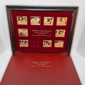 Juego de placas de bronce Norman Rockwell Mark Twain Franklin como nuevas edición limitada - Imagen 1 de 8