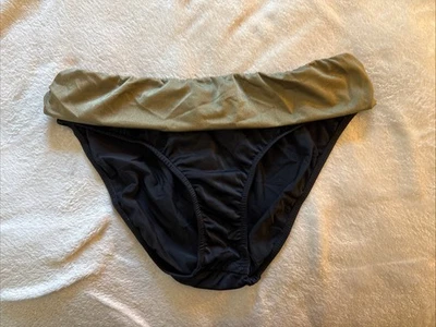 Parte inferior de natación Venus para mujer negra y brillante verde oliva de dos tonos talla 16 nueva sin etiquetas Foto 1 de 3