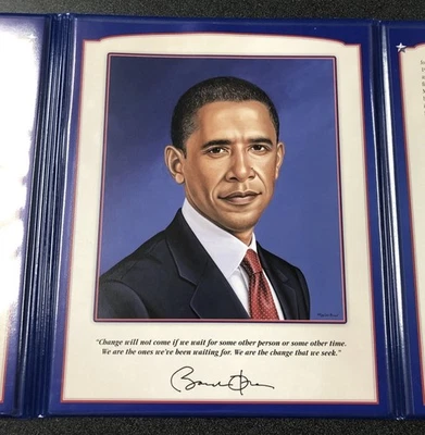 Barack Obama Commemorative Coins Stamps Set / layered in 24 karat gold - Image 1 of 4