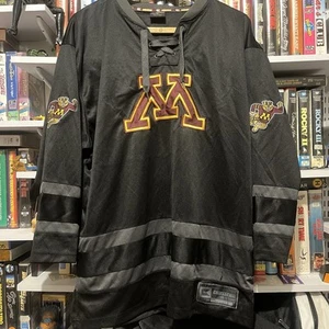 Colosseum University of Minnesota golden gophers hockey jersey Black Letterman L - Picture 1 of 4
