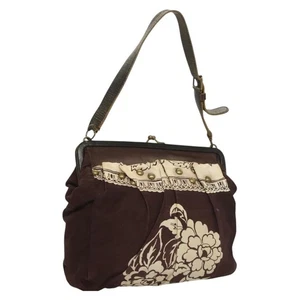 Auténtico bolso de hombro Miu Miu de lona de cuero marrón dorado bs27423 - Imagen 1 de 23