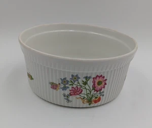 Vintage "Lourioux Le Faune" Fireproof Porcelain  8 in  Casserole Soufflé Bowl - Picture 1 of 8