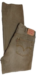 Men's 40X32 LEVI STRAUSS 505 Beige Jeans, Regular Fit, Straight Leg Pants - Picture 1 of 13