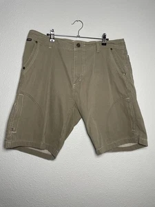 Kuhl Born in the Mountains Khaki Shorts Gray Men's Side Zip Pockets Size 36 EUC - Picture 1 of 12