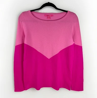 Suéter Lilly Pulitzer Brigitte Cashmere Mediano Rosa Colorblock Pullover Foto 1 de 4